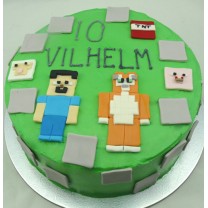 Minecraft Cake 2 Characters plus Faces (D,V)